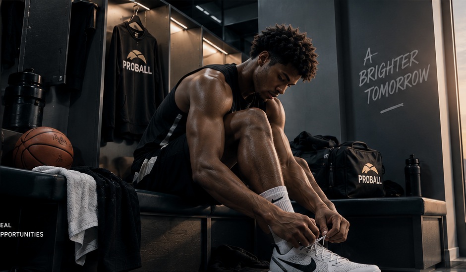 Athlete in arena tunnel